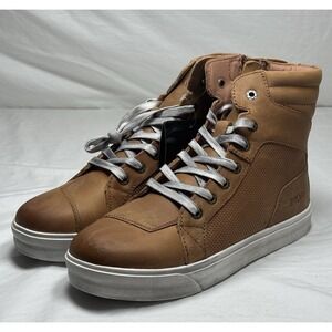 Iron Jias Leather High Top Sneakers Men's 9.5 Brown Casual Boots JIA-XZ006